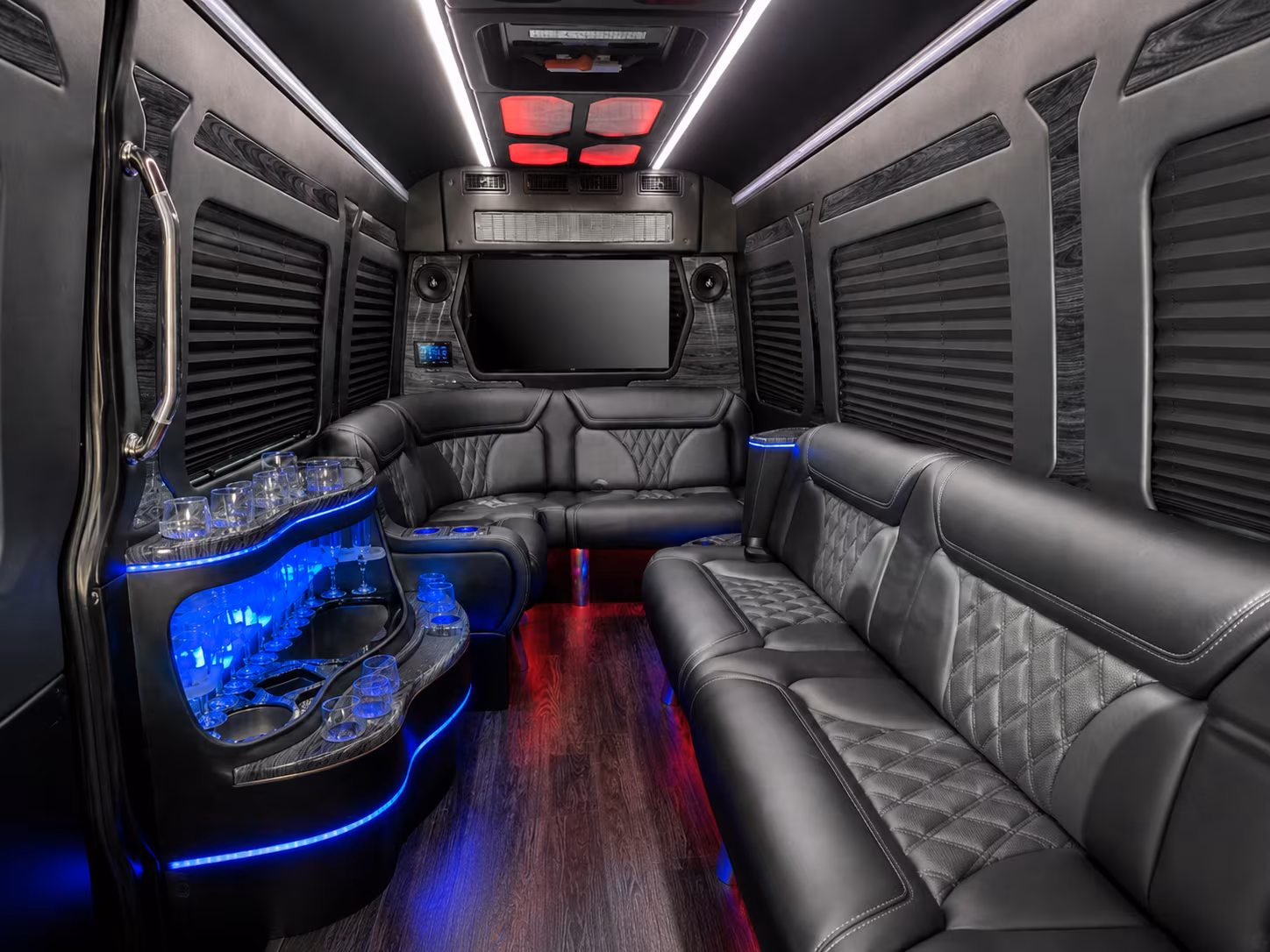 fort myers 15 passenger party bus inside