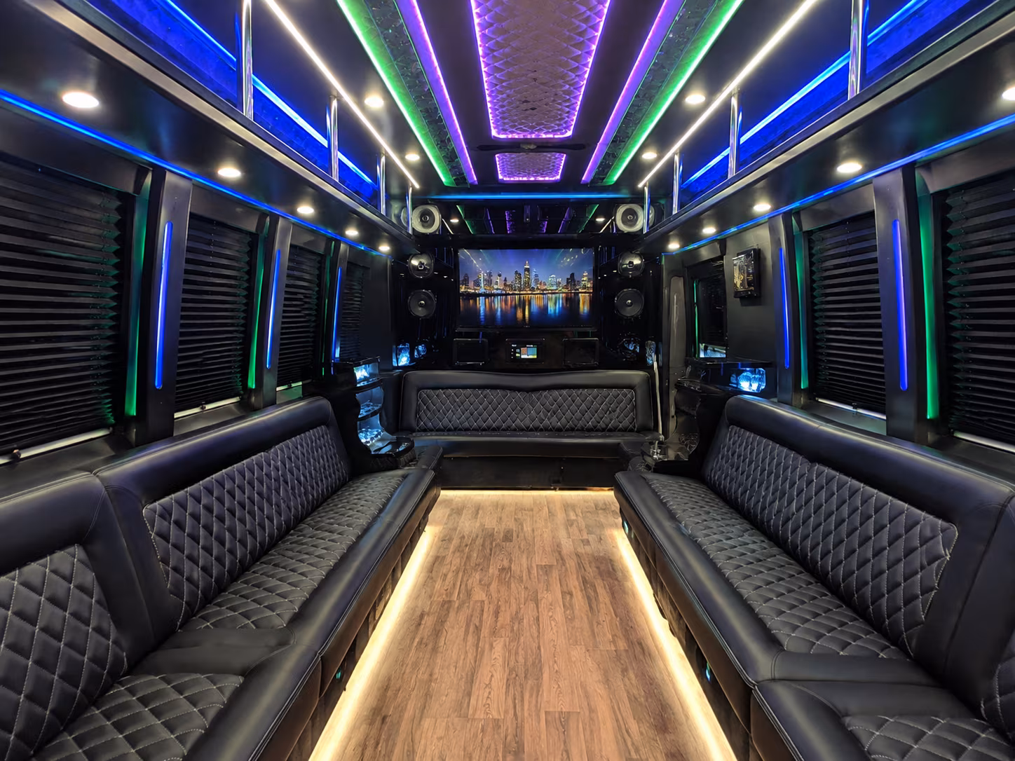 fort myers 25 passenger party bus interior