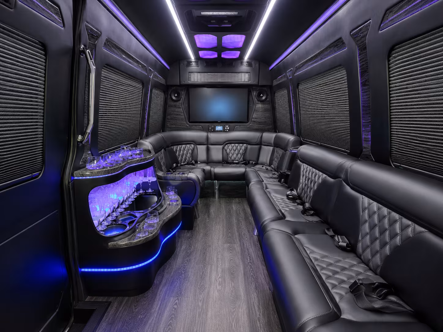 fort myers 50 passenger party bus inside